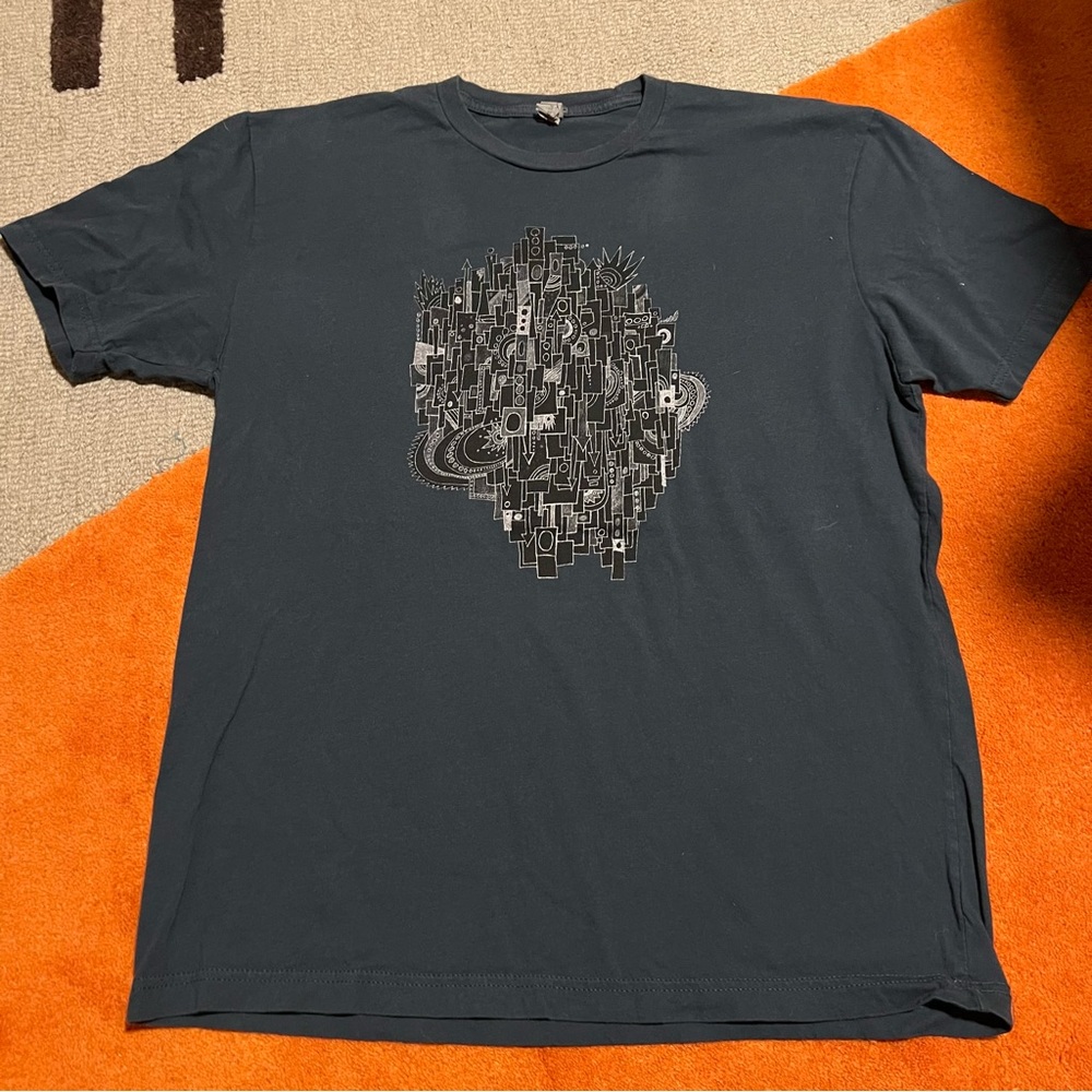 Custom 1 of 1 Artist Geometric Abstract Boxes Graphic Tee T-Shirt Large